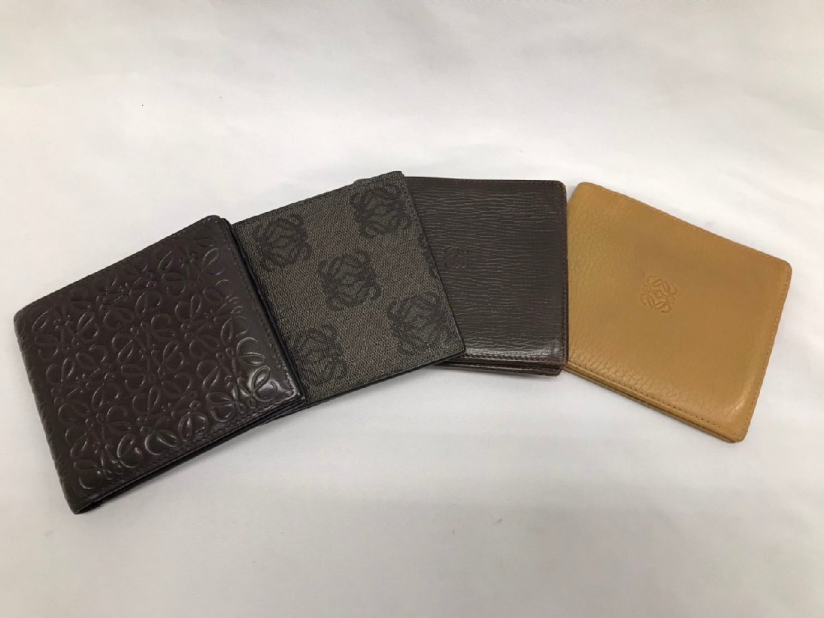 ◇◇LOEWE ロエベ 二つ折り財布 おまとめ４點 レザー PVC 札入れ ◇◇S7173