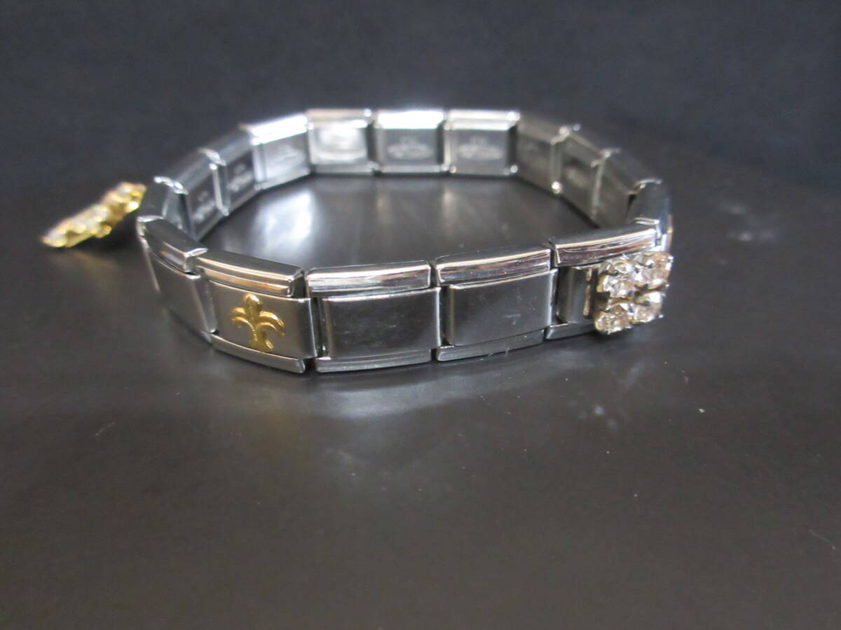 ＊100円～【vivieffe NARA】ITALY ナラカミーチェ メッサジオ チャーム パーツ 16コマ 磁気ブレスレット 全長(zhǎng) 約18cm 伸縮可能＊T-81