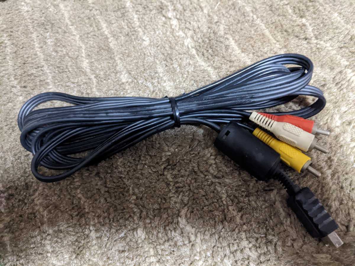【即決】SONY純正★PS/PS2/PS3本體用■AVケーブル/コンポジット　激安　PSone　レトロゲーム　アクセサリー　周辺機(jī)器　簡易補(bǔ)償