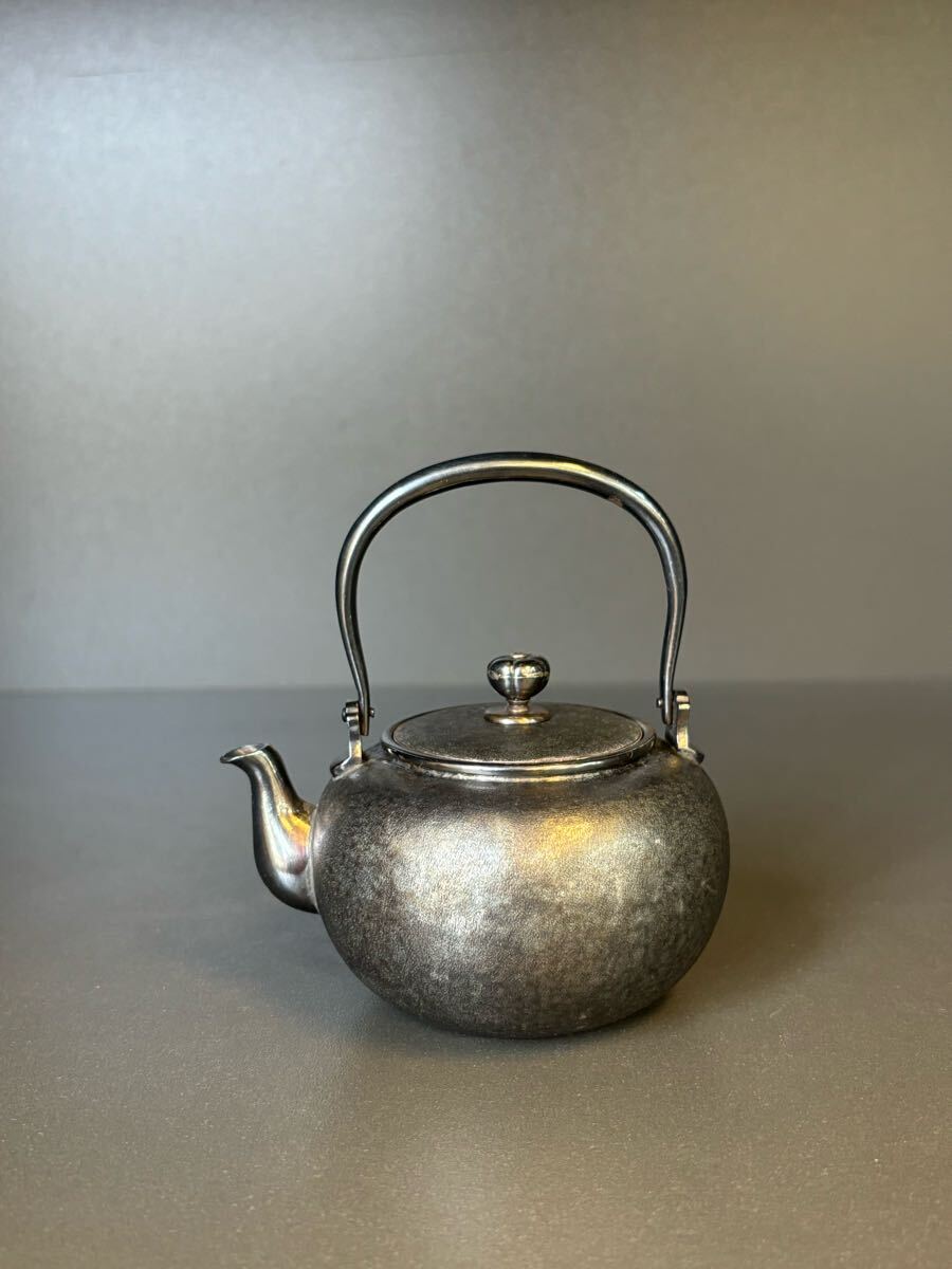 最も 銀瓶 煎茶道具 急須 銀瓶 湯沸 茶道具 純銀保証 容量200ml 美品 その他
