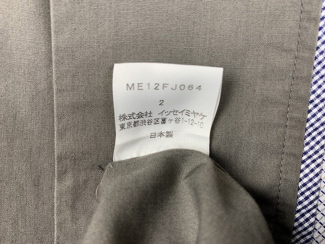 ISSEY MIYAKE MEN/イッセイミヤケ メン 半袖シャツ 銀タグ チェックピンタック ME12FJ064 00S メンズ サイズ : 2 グレー