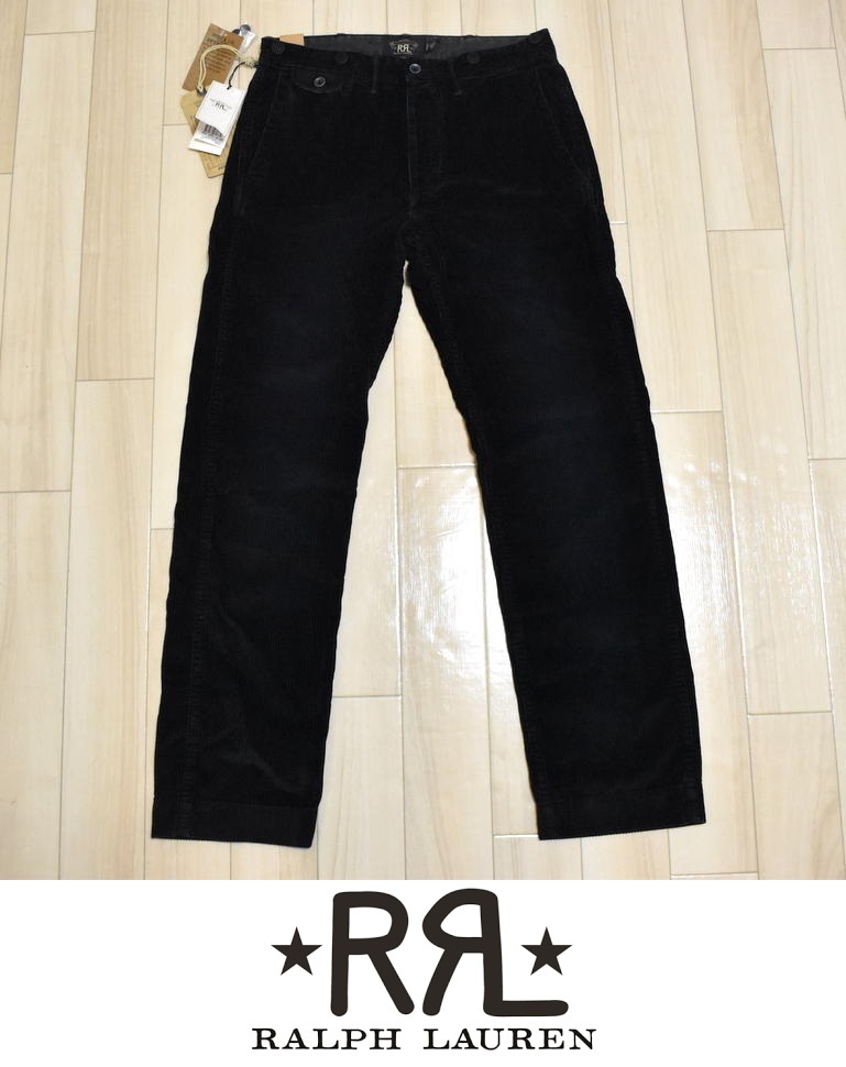 【送料無料】新品 RRL Ralph Lauren SANDERSON CH-FLAT FRONT 8-10 WALE CORD 太畝コーデュロイパンツ W30 ダブルアールエル