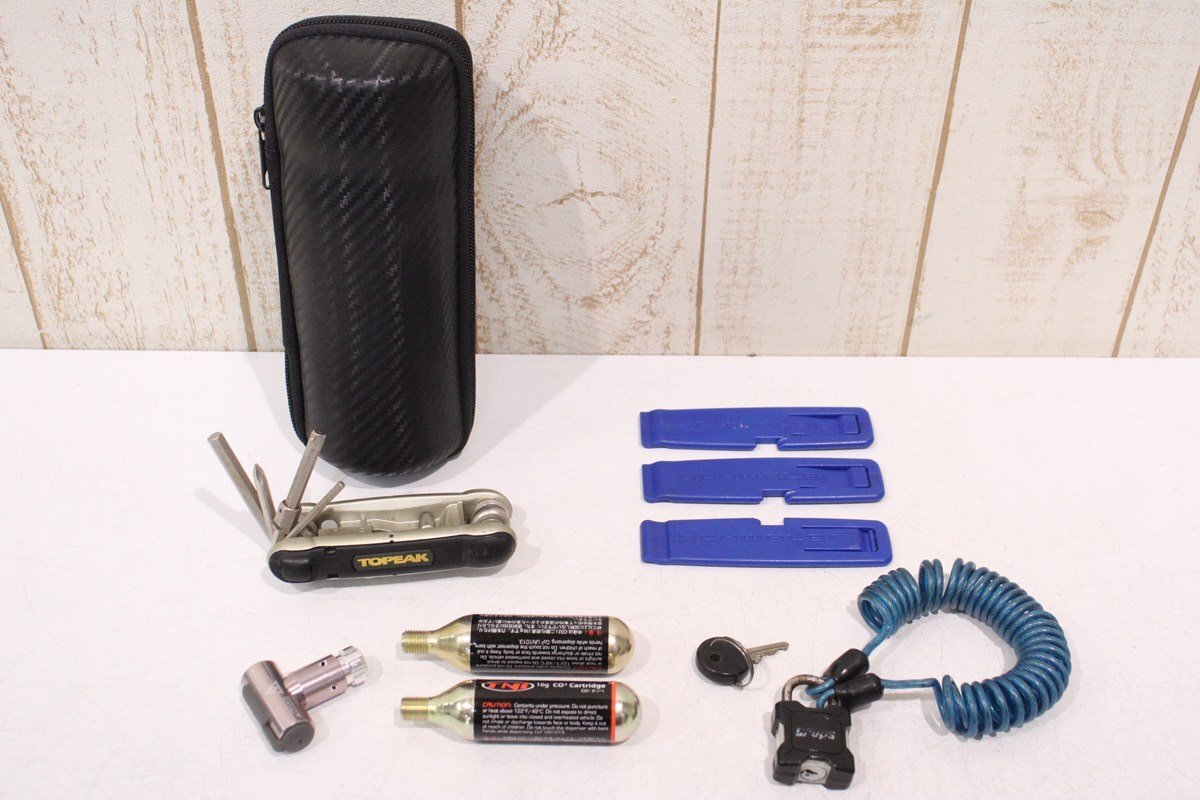 ★ツール缶/ツールボトル 5點セット ツール缶/マルチツール/CO2インフレーター/タイヤレバー