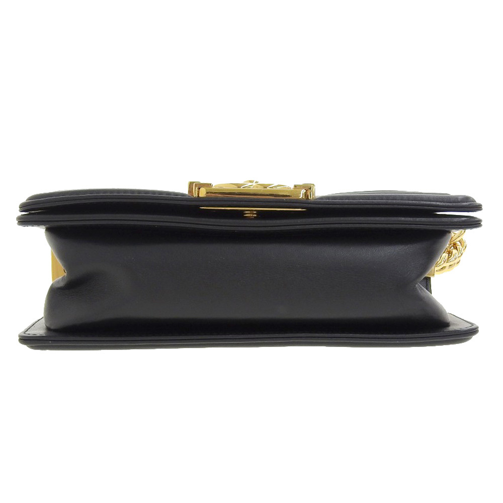 【中古】CHANEL シャネル Vステッチ ミニボーイシャネル ショルダーバッグ 斜め掛け ブラック レザー 28番臺(tái)【質(zhì)屋】【代引き手?jǐn)?shù)料無(wú)料】