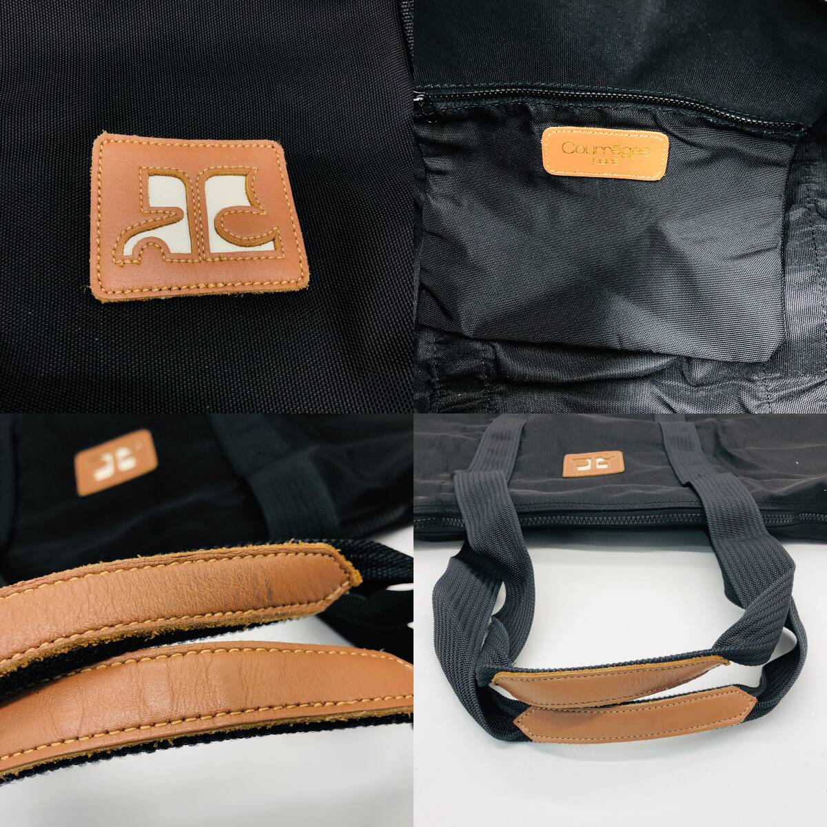 【保管品】Courreges クレージュ ボストンバッグ トラベルバッグ 旅行バッグ ハンドバッグ バッグ 鞄 ブラック系 / io-5433-sw