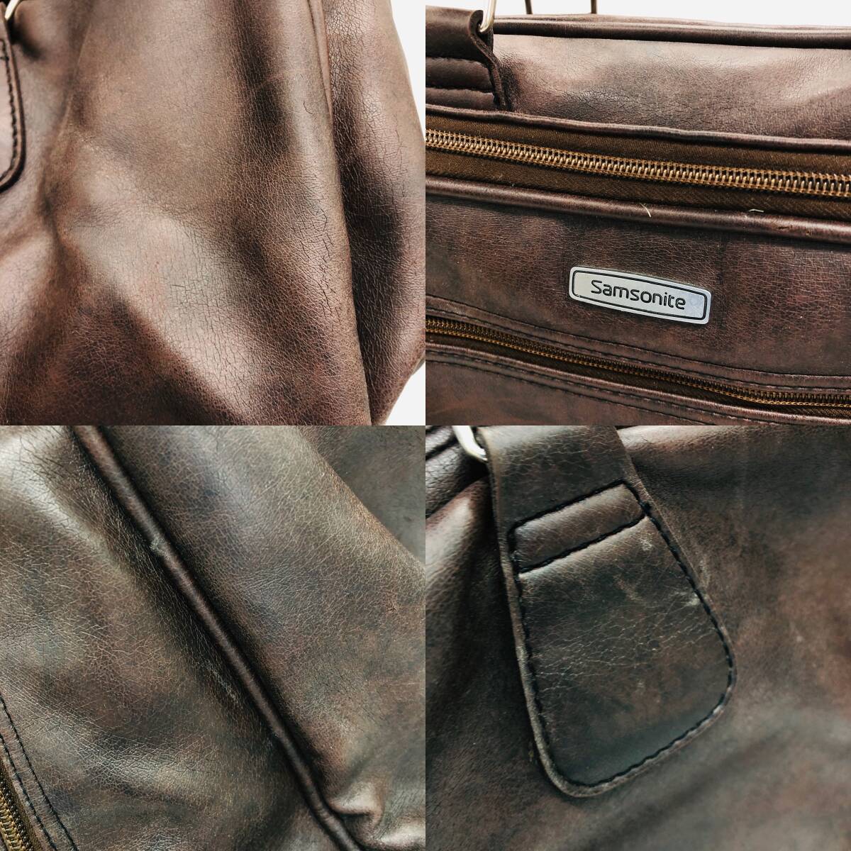 【保管品】SAMSONITE サムソナイト ボストンバッグ トラベルバッグ 旅行バッグ ハンドバッグ レザー ブラウン系 / io-5434-sw