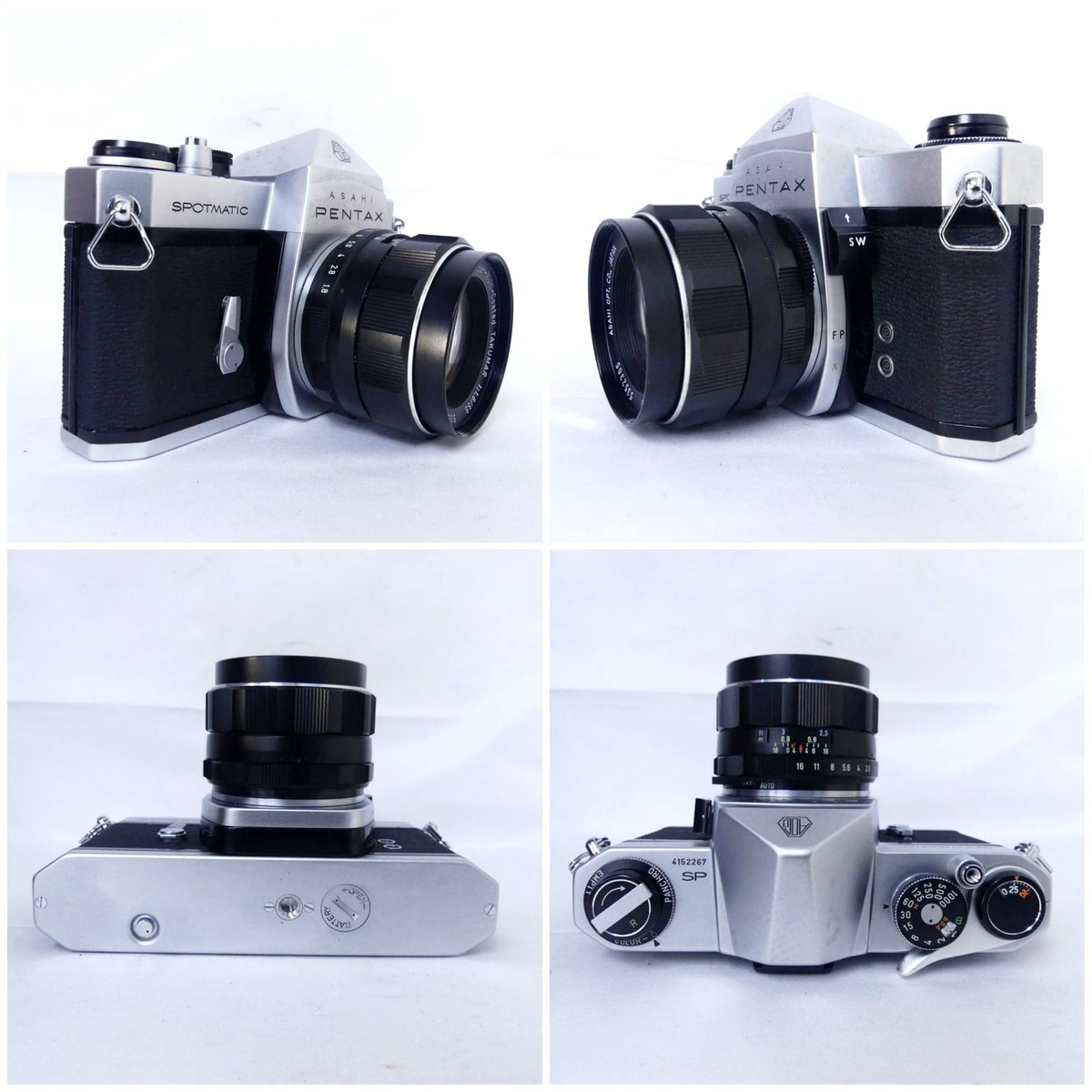 ペンタックス SPOTMATIC SP シルバーボディ + Super-Multi-Coated TAKUMAR f1.8 55mm フィルムカメラ 現(xiàn)狀品 USED /2505C