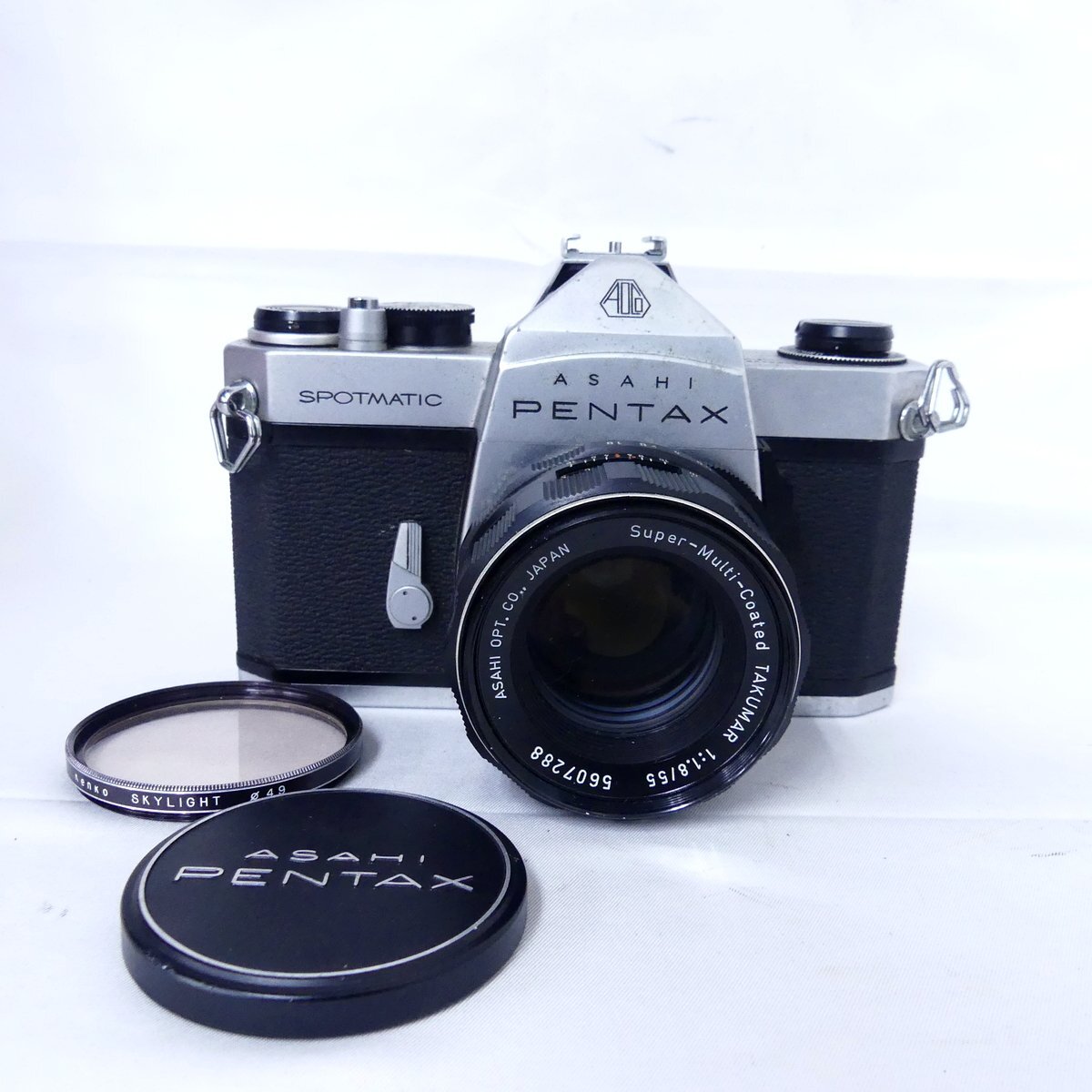 ペンタックス SPOTMATIC シルバーボディ + Super-Multi-Coated TAKUMAR f1.8 55mm フィルムカメラ 空シャッターOK USED /2505C