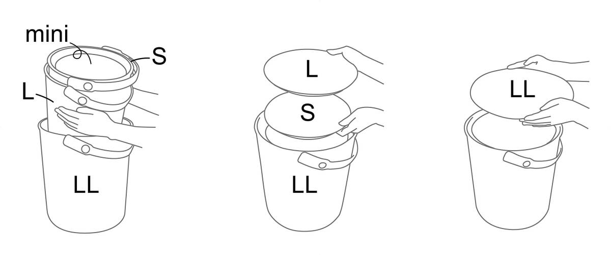八幡化成 フタ付きバケツ オムニウッティ ニューグレー L 10L sceltevie omnioutil ニュートラル 235798_画像3
