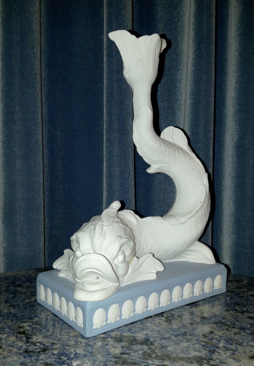超希少 ウェッジ ウッド WEDGWOOD ジャスパー ブルー ドルフィン 2000年 限定500体 片方 キャンドル スタンド 展示品 未使用 ウェッジウッド