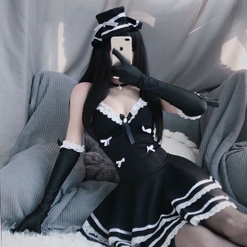 新入荷推薦超セクシー 美乳誘惑悩殺メイド服制服超ミニ【メイド服4點セット】ワンピース コスプレ衣裝 ベビードール 可愛い ミニスカート