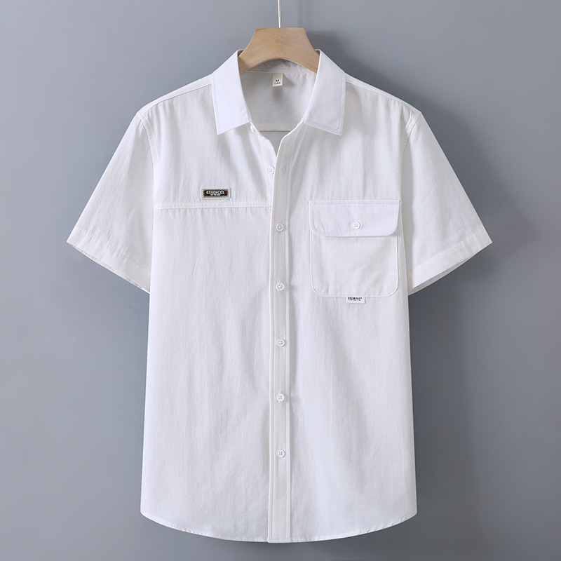  新入荷未使用　半袖シャツ メンズ　シャツ　カーゴシャツ　ワークシャツ　開(kāi)襟　トレンド　トップスカーキ　2XLお色選択可