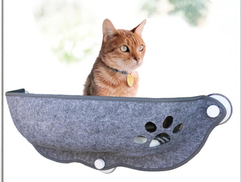 新入荷未使用 貓 ベッド ハンモック　吸盤タイプ ネコ窓 貓日光浴 キャット 室內(nèi)用 グレーお色選択可