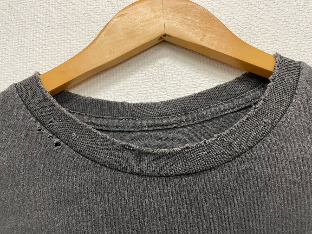 [ANCELLM ] Anne cell m* футболка с длинным рукавом EMBROIDERY DYED LS T-SHIRT повреждение обработка б/у одежда long T хлопок 05
