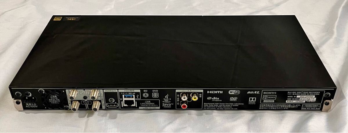 ③【動作確認済み】2019年制　SONY ソニー　ブルーレイディスクレコーダー　BDZ-ZW2500 BDレコーダー　4K 中古オーディオ機器