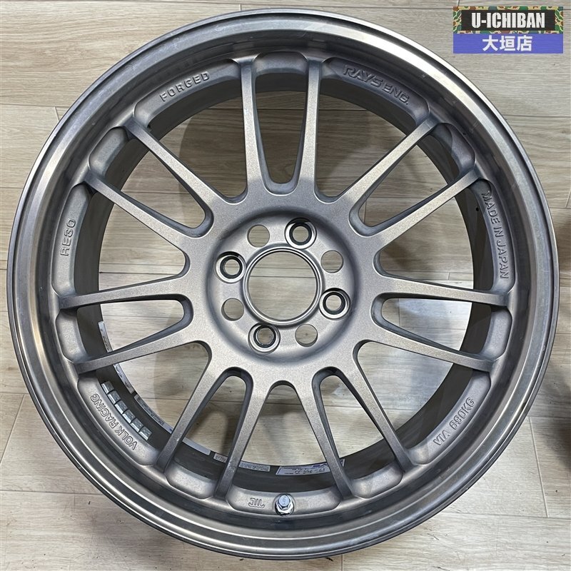 RAYS VOLK RE30 7.5-17+48 4H100 17インチ ホイール 4本セット オーラ E12ノート 等 002R