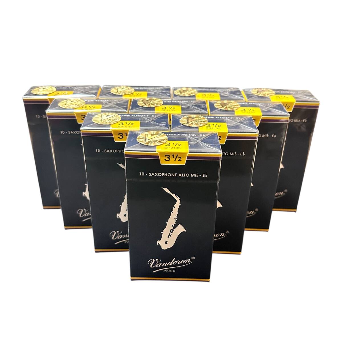 【新品・未開封】アルトサックスリード Vandoren バンドーレン トラディショナル 青箱 #3_1/2 ＜10個セット＞_画像3