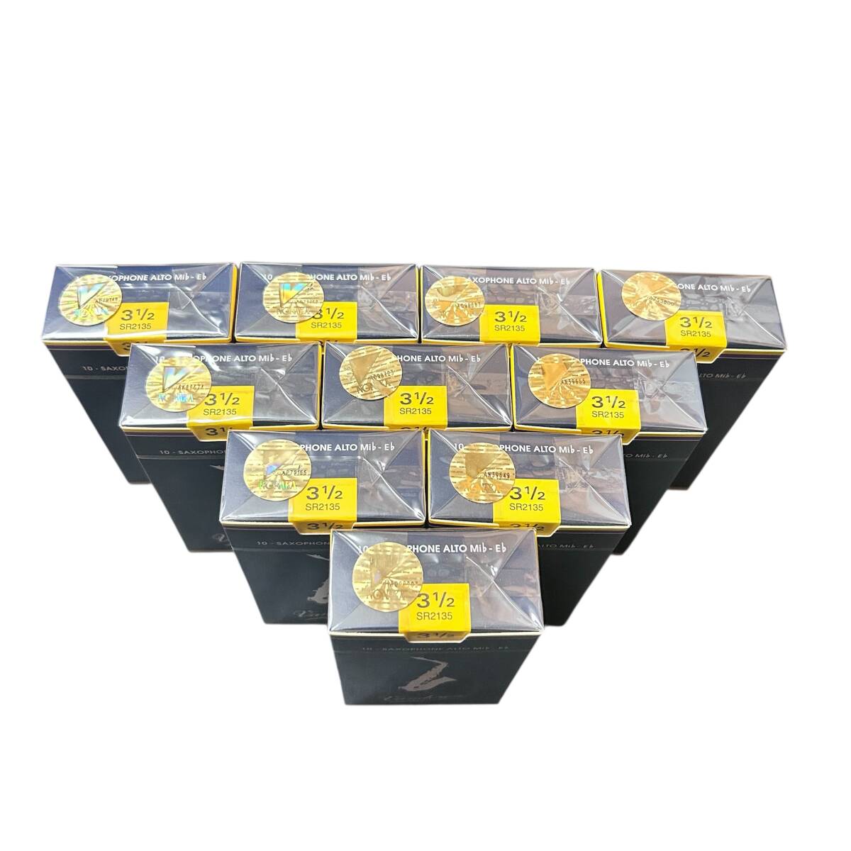 【新品・未開封】アルトサックスリード Vandoren バンドーレン トラディショナル 青箱 #3_1/2 ＜10個セット＞_画像2