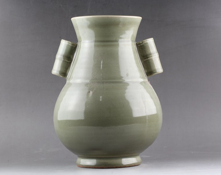 宋時代 龍泉窯 青磁 貫耳尊瓶 ・古陶磁器 ・珍品旧蔵・古賞物・時代物 宋
