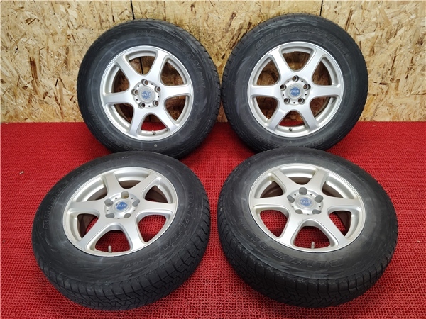 パジェロイオ等に FEID アルミ ブリヂストン BLIZZAK DM-V1 215/70R16 ハブ72 off38 16×6.5J PCD114.3 5H 売切!!