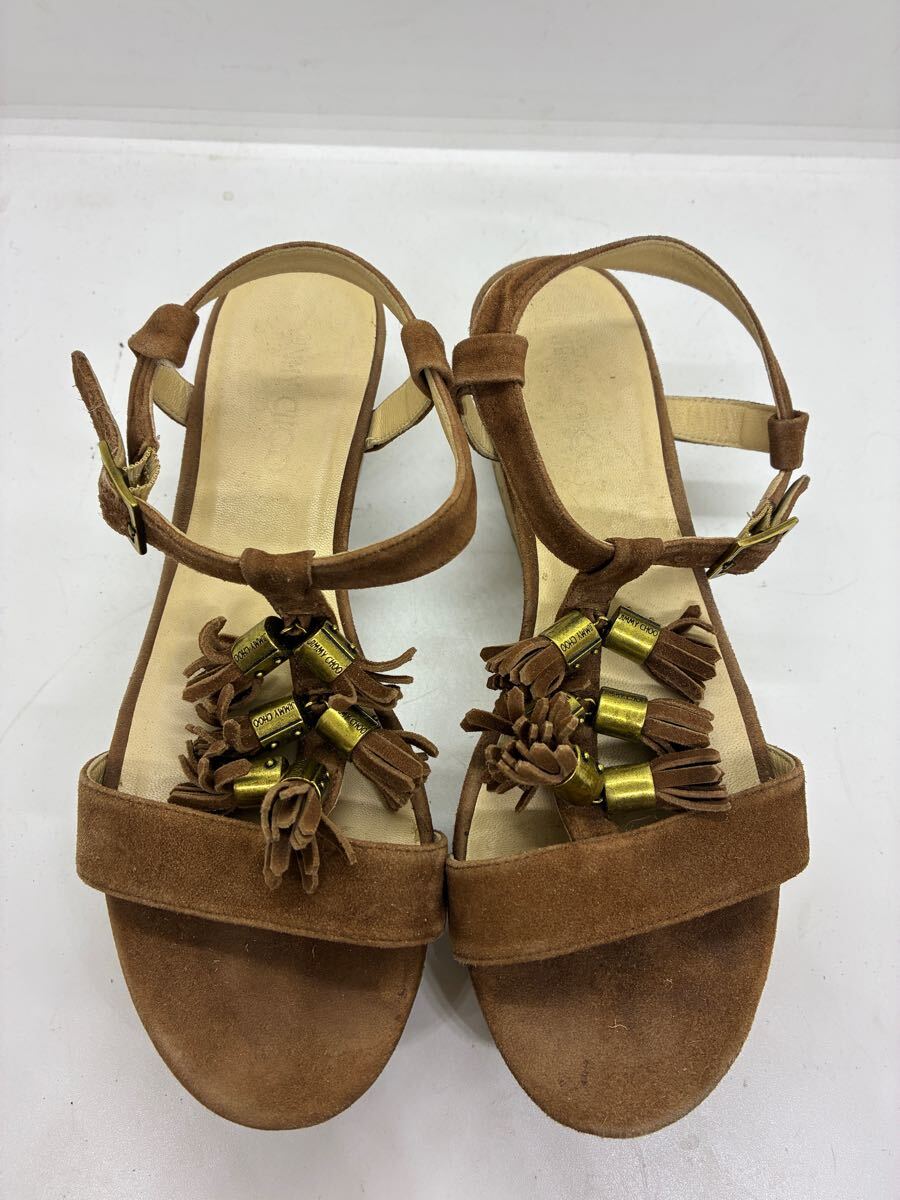 JIMMY CHOO ジミーチュウ　 サンダル ストラップ　ウェッジ　37