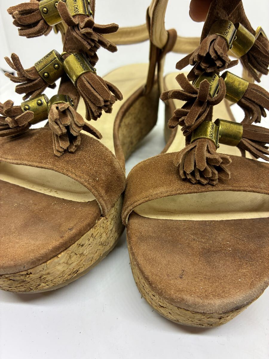 JIMMY CHOO ジミーチュウ　 サンダル ストラップ　ウェッジ　37
