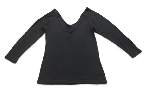 ■ハクタカ■バックオープンTシャツ（長袖）ブラック サイズL■_画像1