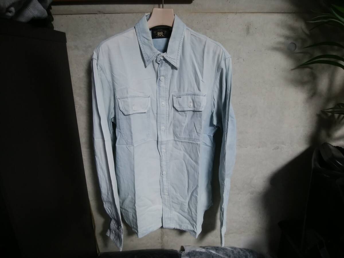 【RRL ダブルアールエル】シャンブレーワークシャツM ドラマ「グランメゾン東京」キムタク着モデル 大人の男が似合う極上のブランド RRL ダブルアールエルシャンブレーワークシャツM ドラマ「グラン