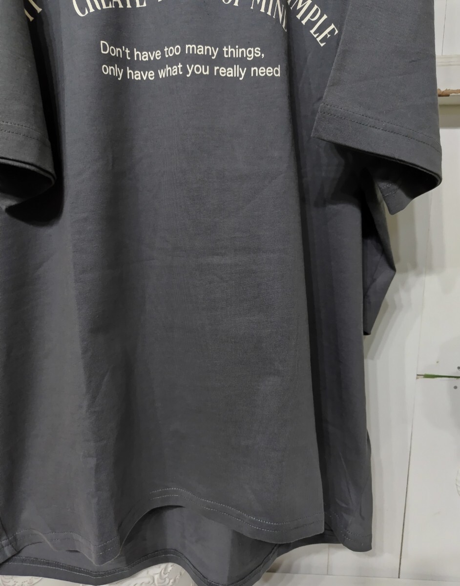 サマンサモスモスブルー ロゴプリントチュニックTシャツ新品チャコール