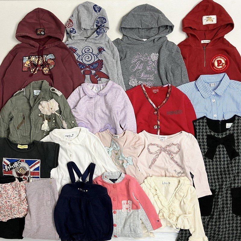 ◆ Hysteric Mini など ブランドMIX キッズ ベビー服 18點(diǎn) まとめ ワンピース カットソー ボトムス 女の子 卸 サイズMIX 3.40kg