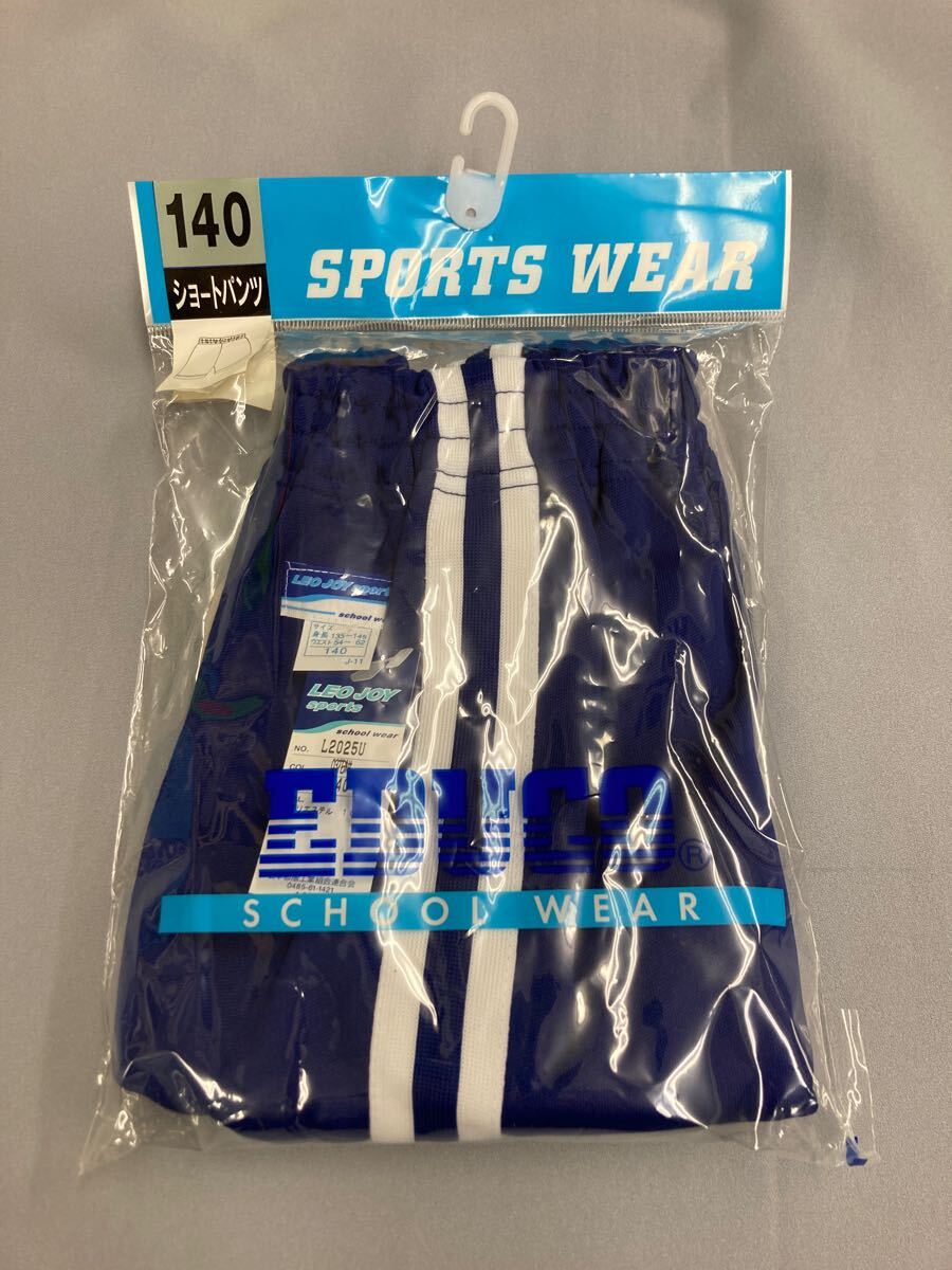 30-13 EDUCO 體操服 ショート パンツ 140 サイズ ブルー スポーツ ウェア トレーニング 短パン 體操著 コスプレ 昭和 レトロ 日本制 花紺