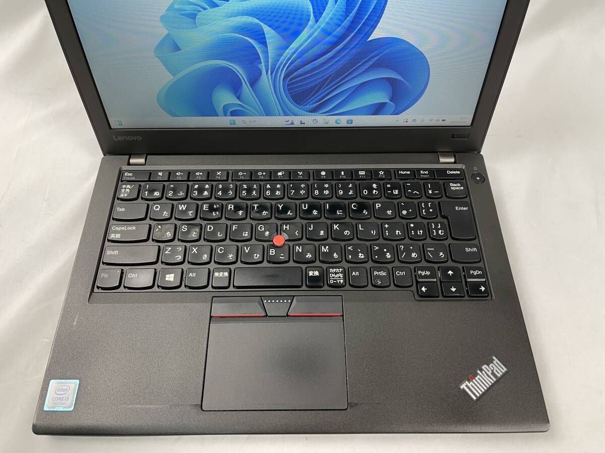Lenovo ThinkPad X270 ノートパソコン 20HMS7T400 Intel Core i3-7100U @ 2.40GHz メモリ8GB/SSD256GB 12.5型HD Win11 【ジャンク品】1868