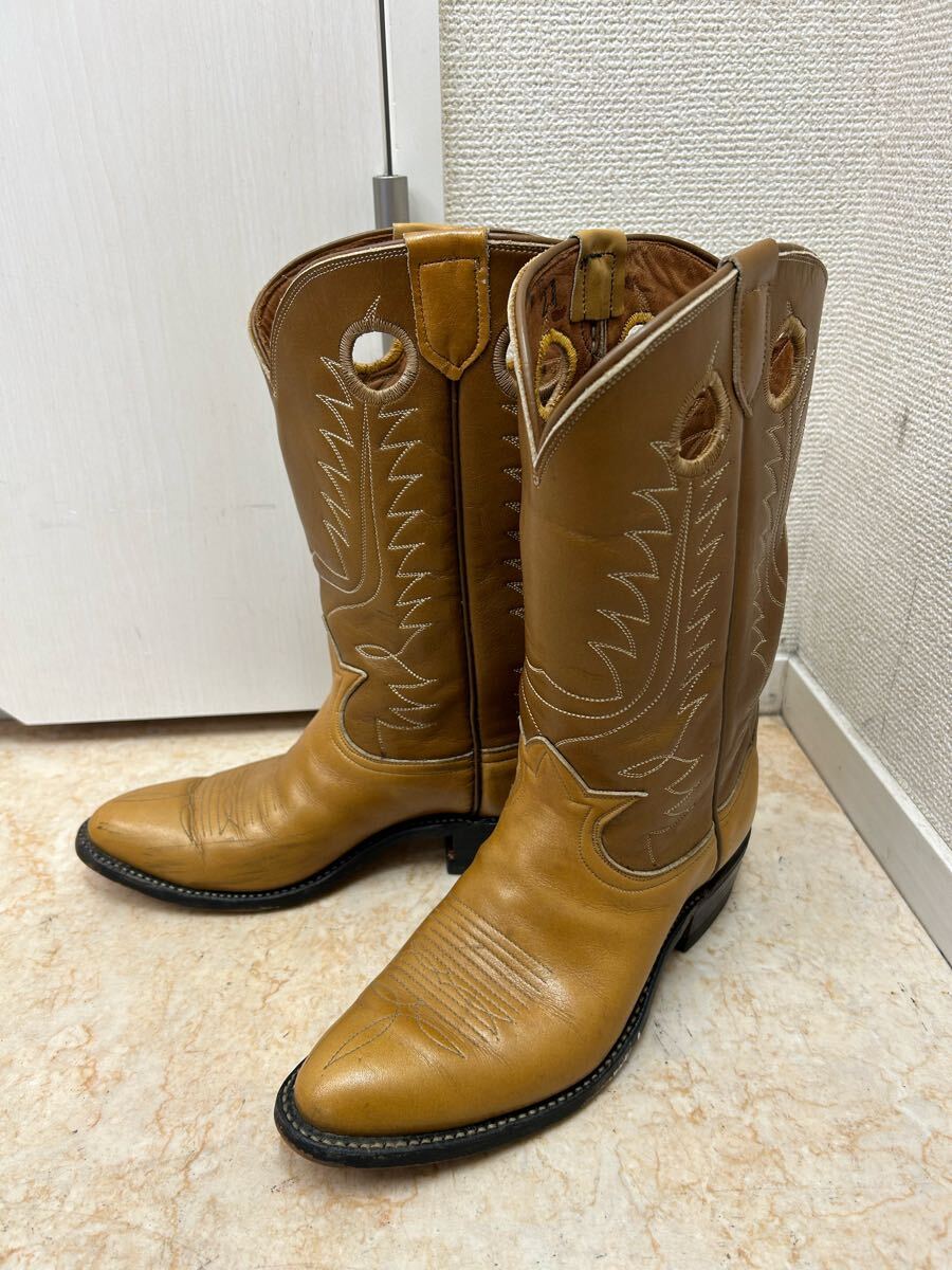 ST0502 Tony Lama/トニーラマ メンズ？ レディース？ レザー ウエスタンブーツ キャメル系 サイズ表記なし