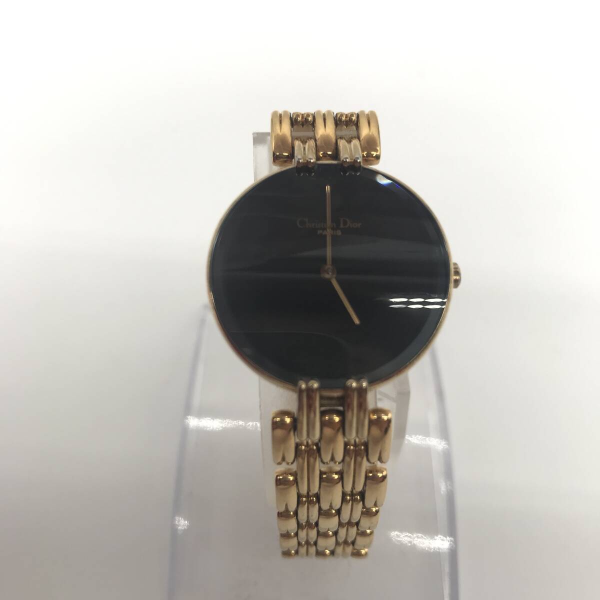 本当に信頼出来る店 美品】Dior ディオール 時計 バギラ ステンレス×GP ブラック文字 クリスチャン・ディオール