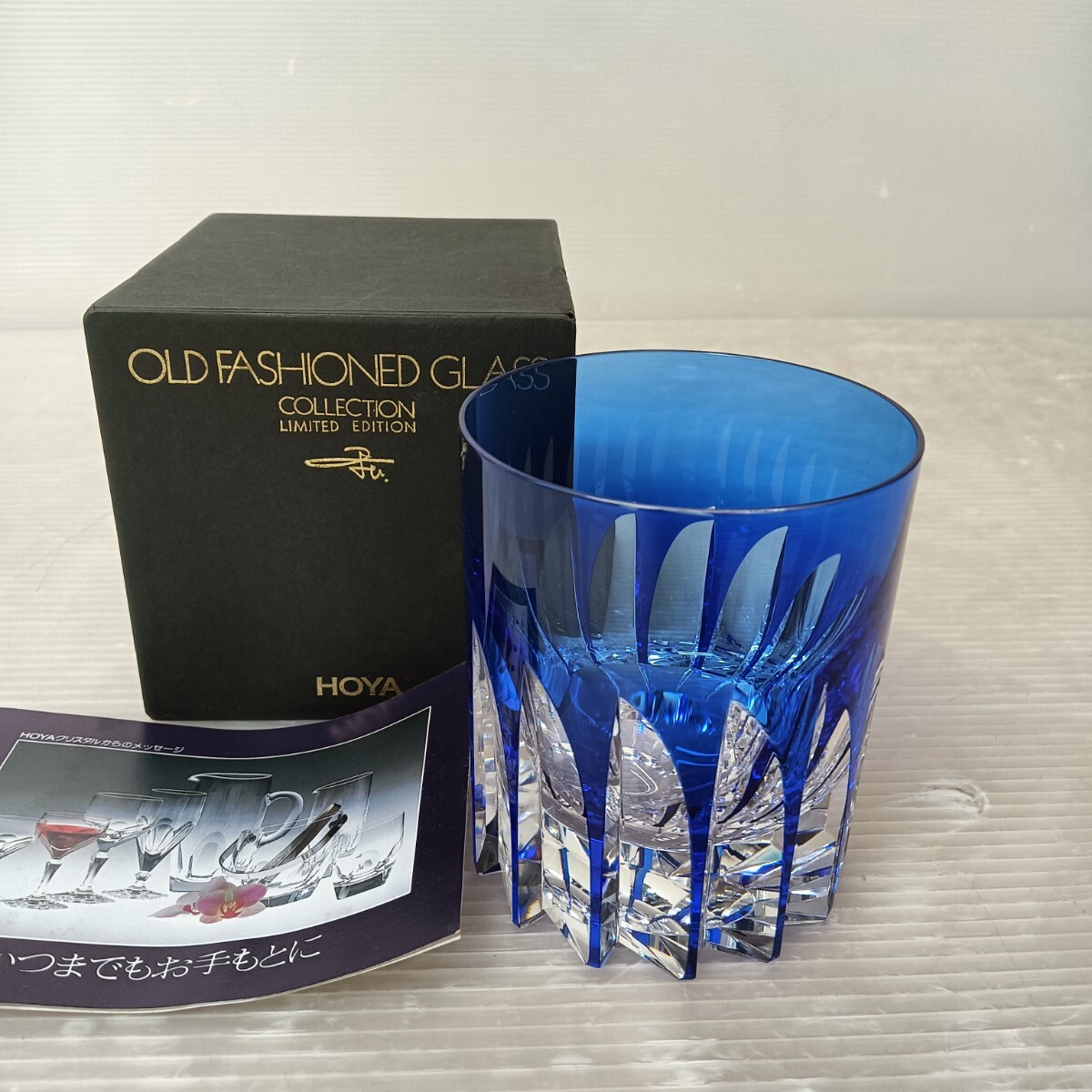 HOYA CRYSTAL 切子ガラス スタンドランプ 青色被せ クリスタルライト HOYA CRYSTAL 切子ガラス スタンドランプ 青色被せ クリスタルライト