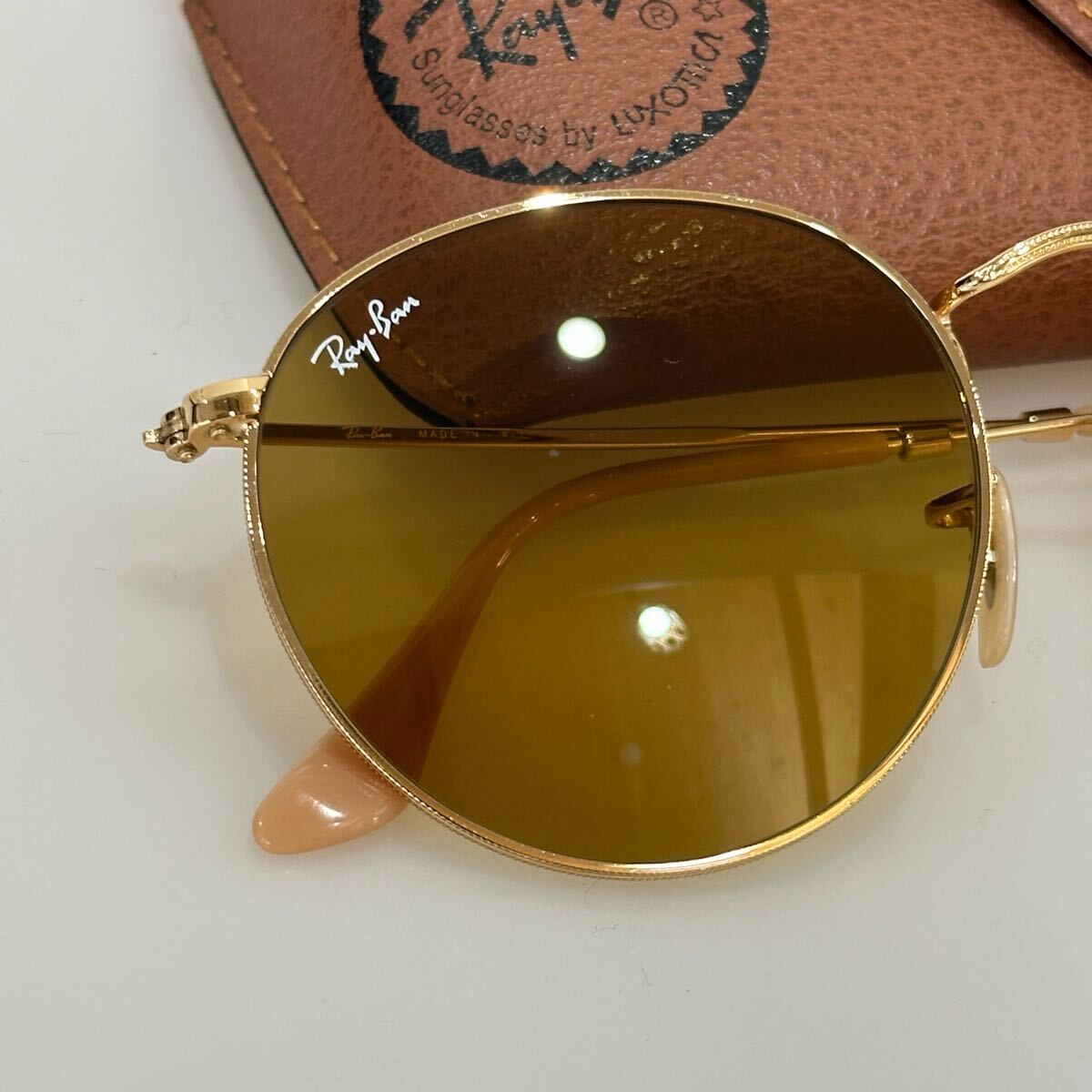 イタリア制レイバン ラウンドメタル 53㎜ アンバー ブラウン調(diào)光 EVOLVE RB3447-9064/4I 53□21 Ray-Ban アンバーチェンジャブル