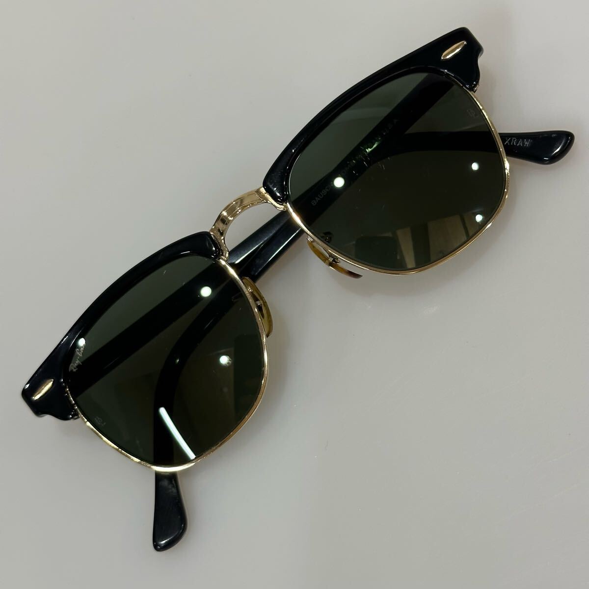 90s B&Lレイバン★クラブマスター W0365 49㎜ エボニィゴールド★ビンテージ 廃盤(pán)品 USA ボシュロム/ray-ban アメカジ