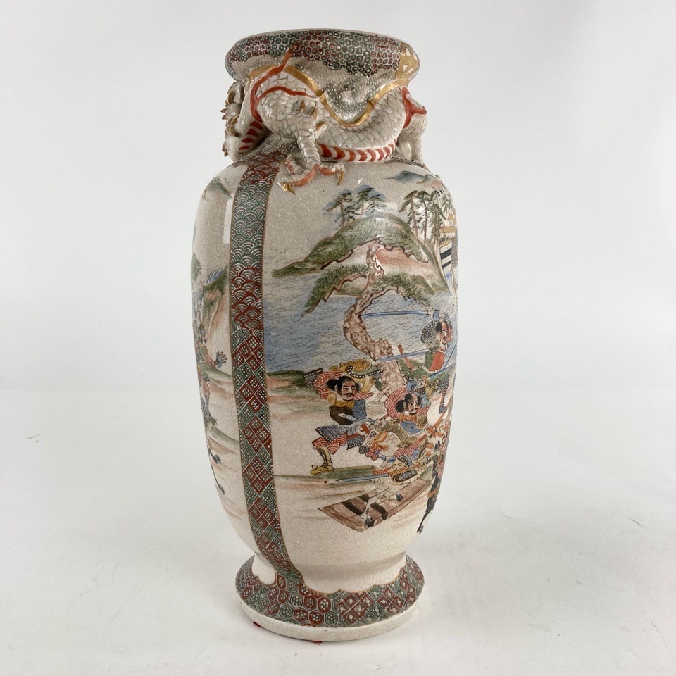 1862 薩摩焼 花鳥図 沈香壺 飾壺 高38cm 時代物 1862 薩摩焼 花鳥図 沈香壺 飾壺 高38cm 時代物 1862 薩摩焼