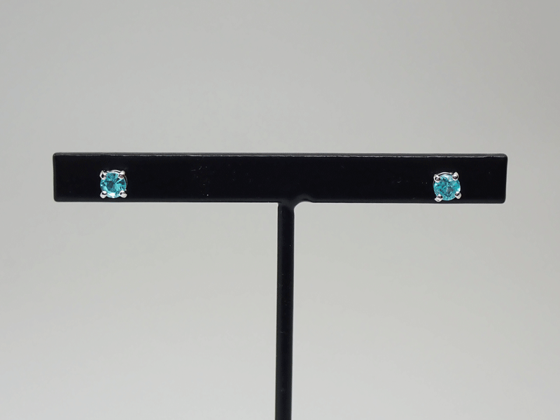 PT900 パライバトルマリン　ダイヤモンド ピアス　0.126ct 0.124ct 0.6g 新品同様　美品　鑑別書付　送料無料?。? bimg=