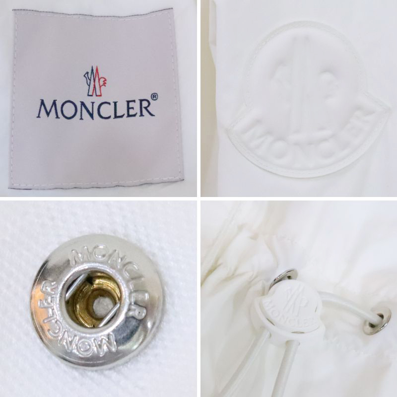 MONCLER モンクレール ナイロンジャケット ブルゾン フーディ レディース アウター Sサイズ ホワイト 白 中古 美品 送料無料!_画像9