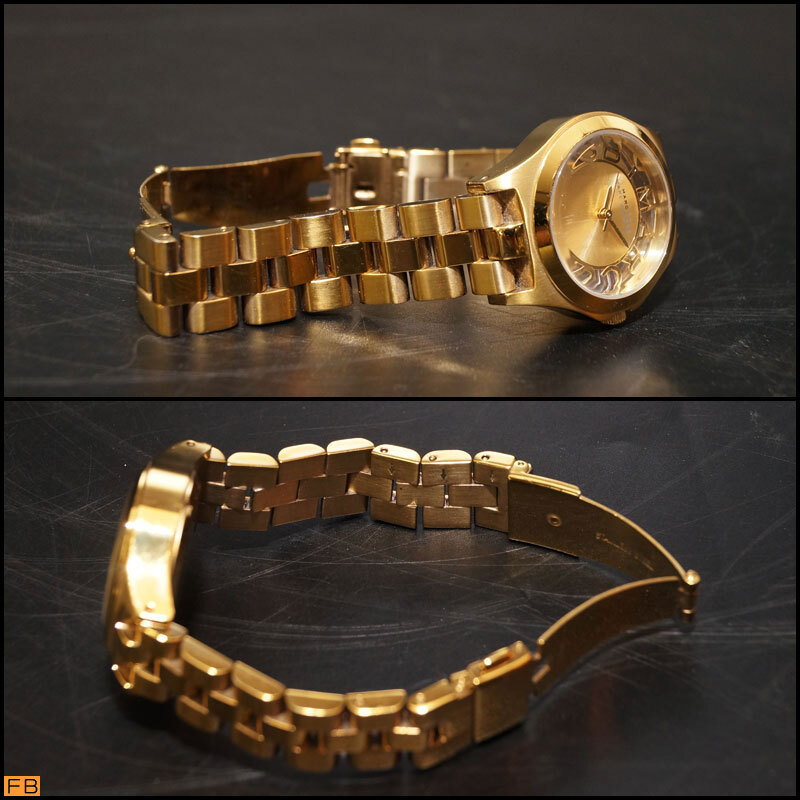 ye70-MARC BY MARC JACOBS マークジェイコブス腕時計 MBM3292 ヘンリースケルトン ゴールド クォーツ レディース