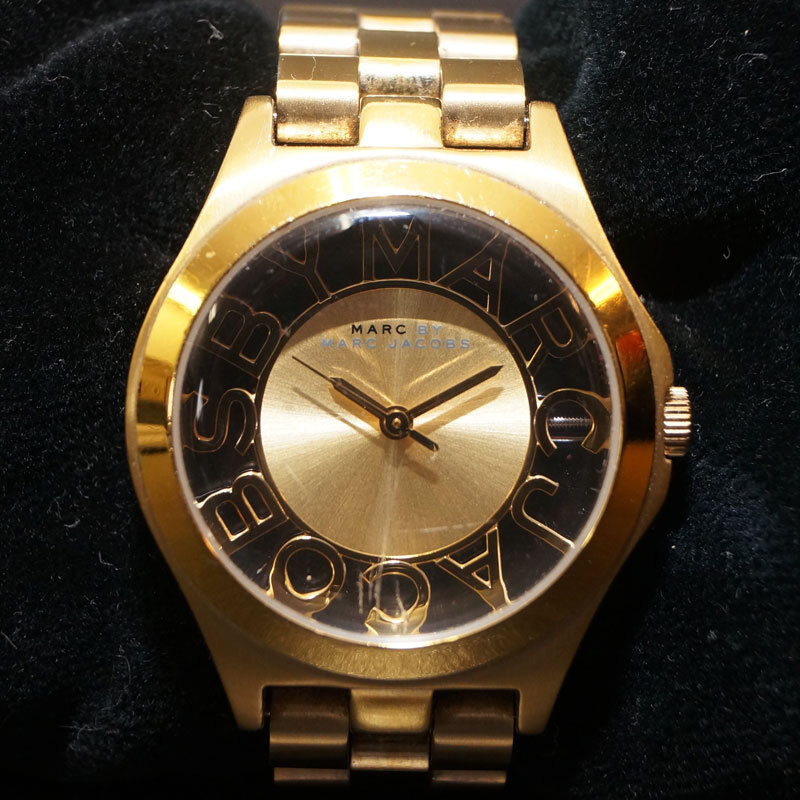 ye70-MARC BY MARC JACOBS マークジェイコブス腕時計 MBM3292 ヘンリースケルトン ゴールド クォーツ レディース