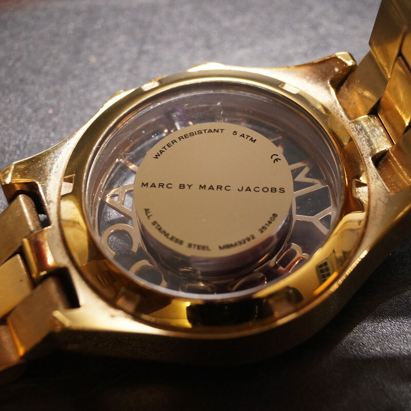 ye70-MARC BY MARC JACOBS マークジェイコブス腕時計 MBM3292 ヘンリースケルトン ゴールド クォーツ レディース