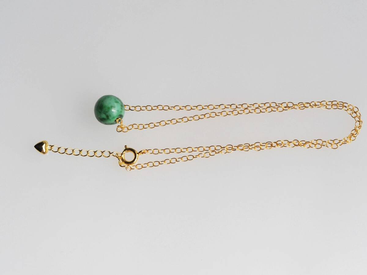 糸魚川翡翠　SV　ネックレス　一粒　天然無処理ヒスイ_画像3