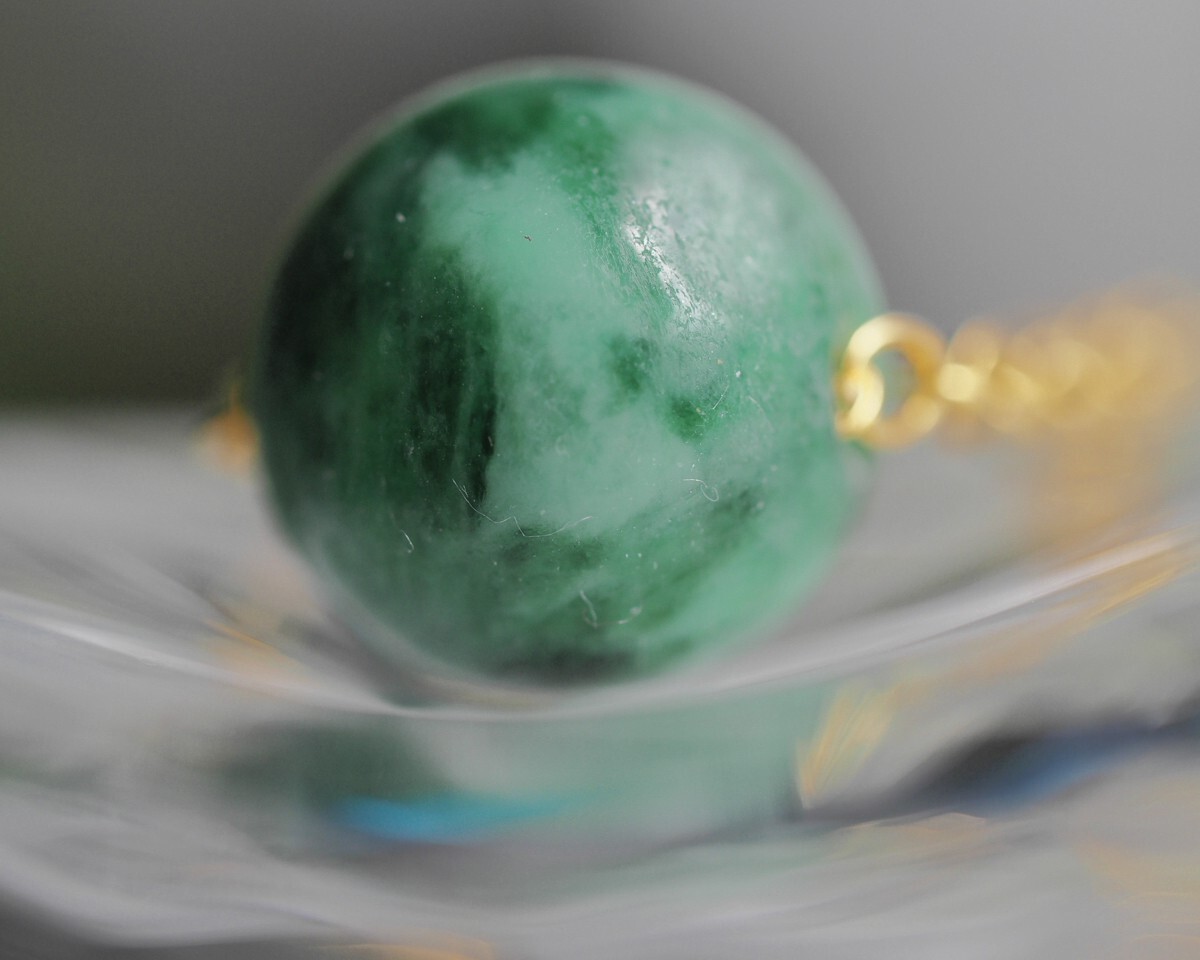 糸魚川翡翠　SV　ネックレス　一粒　天然無処理ヒスイ_画像4