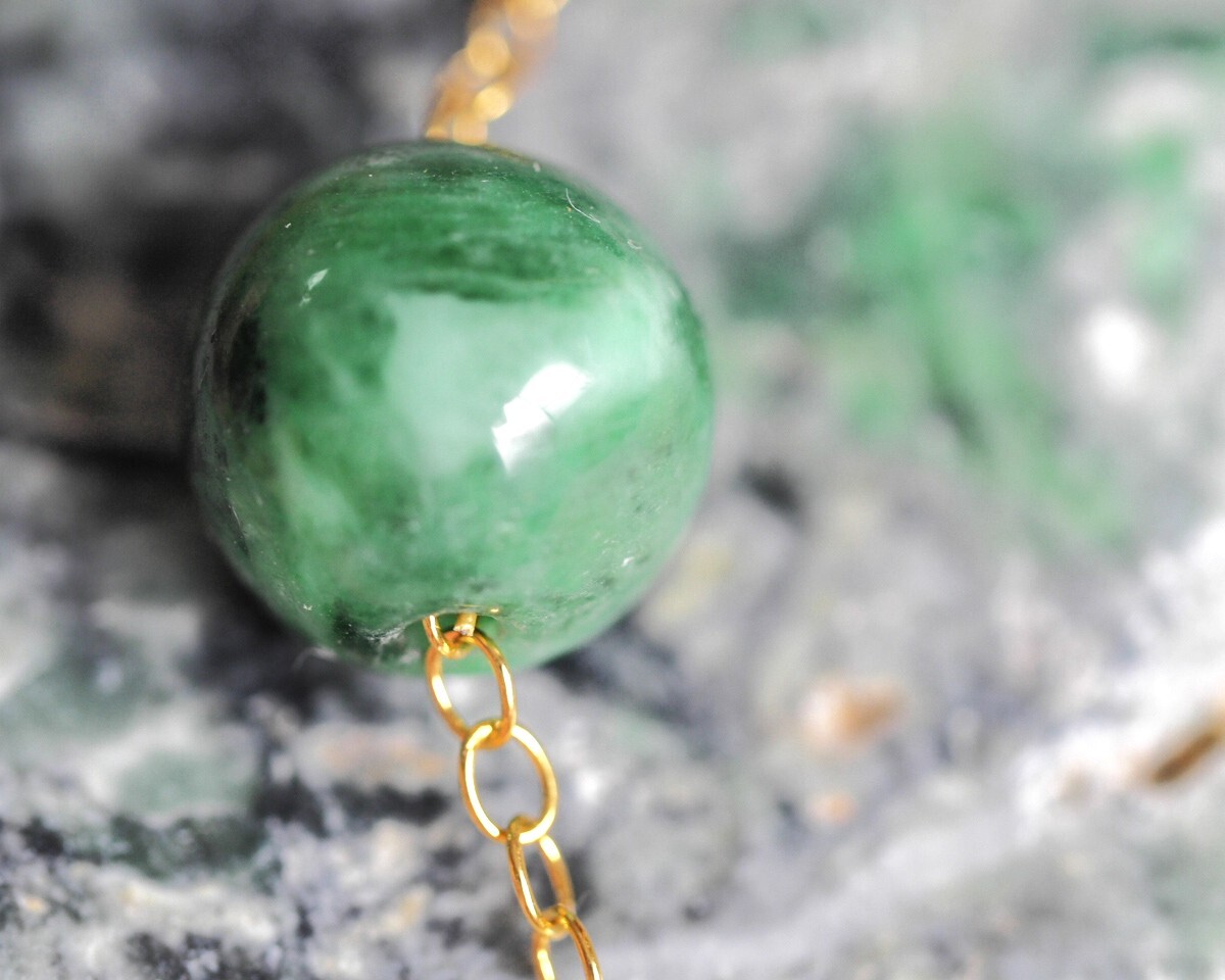 糸魚川翡翠　SV　ネックレス　一粒　天然無処理ヒスイ_画像6