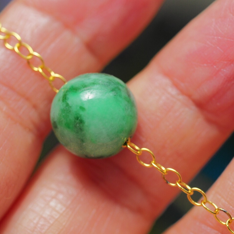 糸魚川翡翠　SV　ネックレス　一粒　天然無処理ヒスイ_画像10