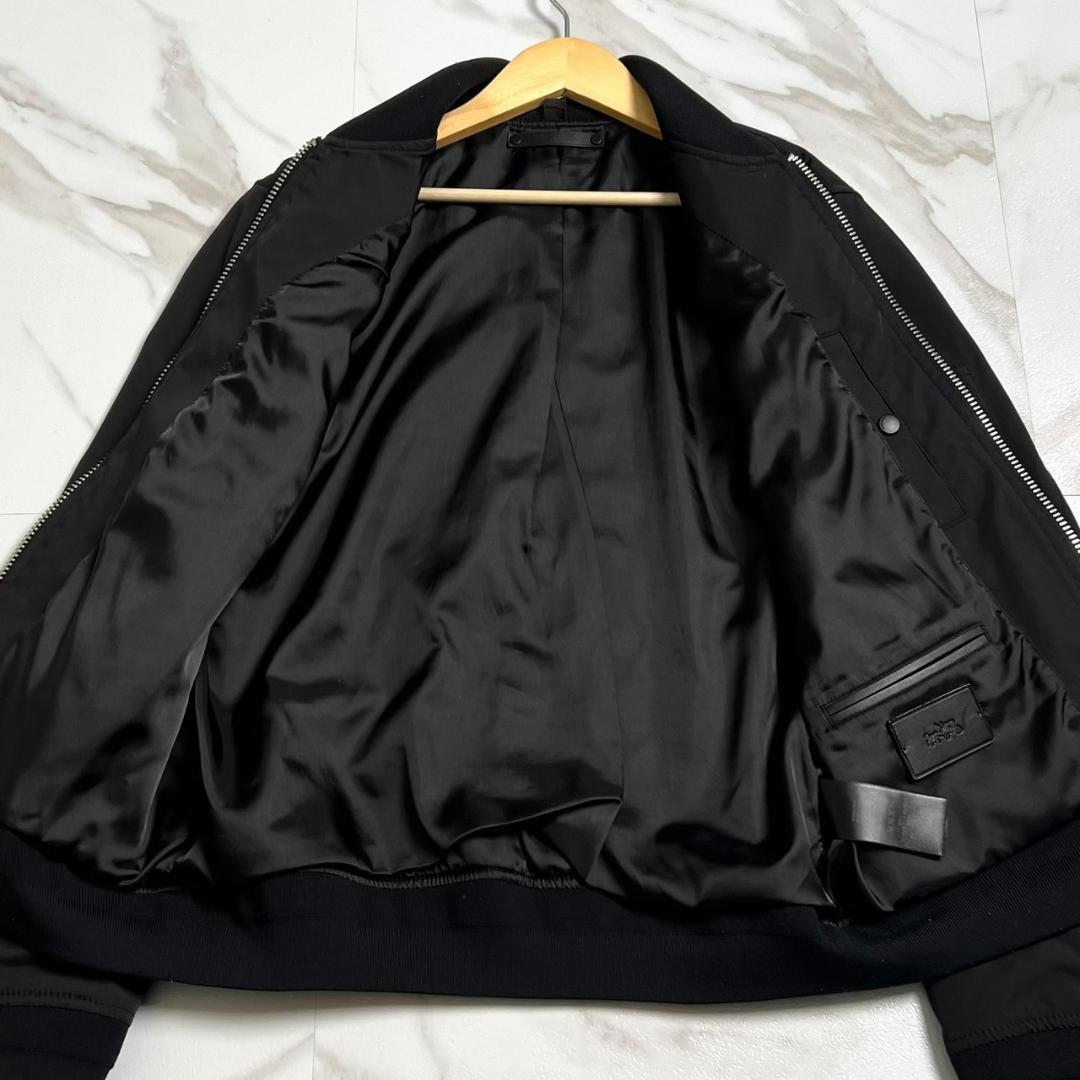 【人気!!ブラックカラー】COACH コーチ メンズ ブルゾン MA-1 フライトジャケット 大きいサイズ 黒 L相當(dāng) フルジップ ホースロゴ 