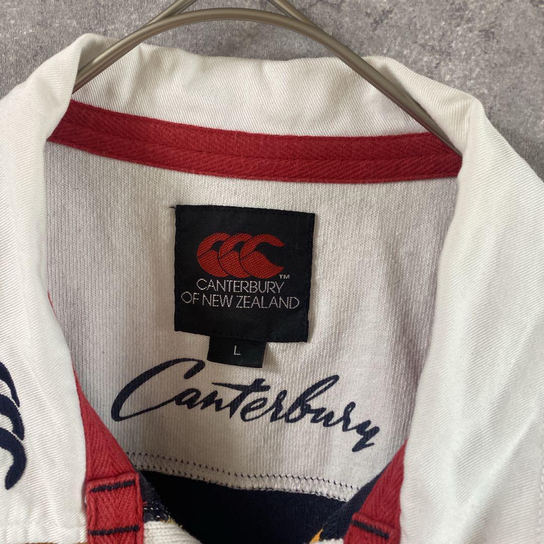 CANTERBURY ボーダーポロシャツ　半袖　ラガシャツ　カラフル　Lメンズ