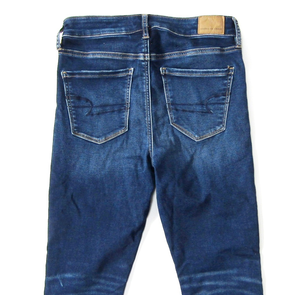 AMERICANEAGLEアメリカンイーグル▼ハイライズジェギング▼クラッシュ加工▼US4SHORTサイズ▼ウエスト約72cm